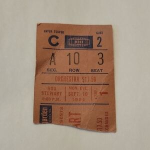 Vintage Concert Ticket Stub